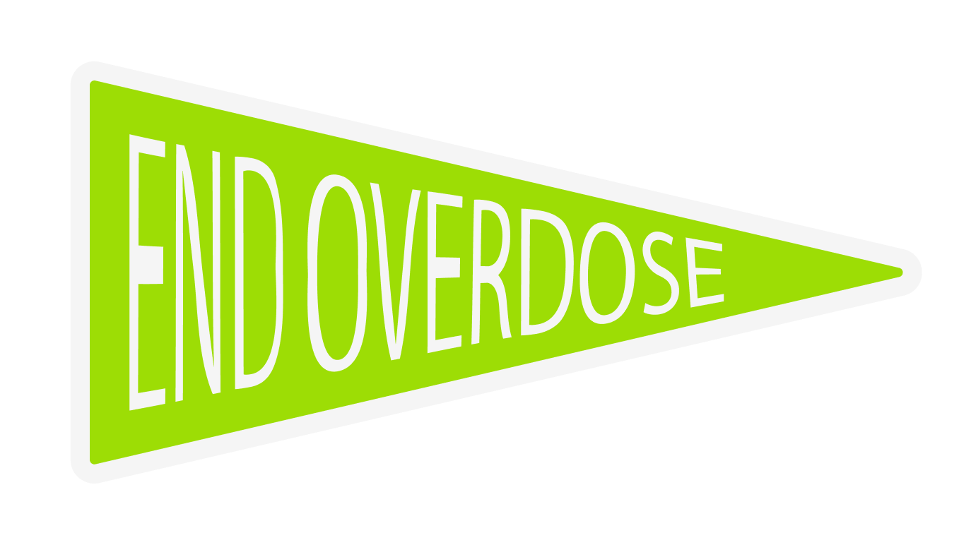 end overdose flag white